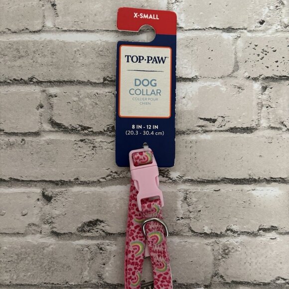 Top Paw Pink Cheetah/Rainbow Dog Collar Size XS NWT - Picture 1 of 3